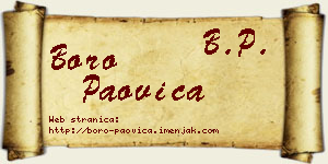 Boro Paovica vizit kartica